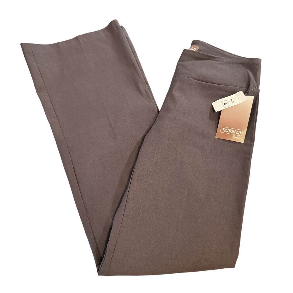Tribella Sport Women’s Size 4 Gray Stretch Wide Leg Dress Pants NWT